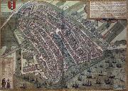 REMBRANDT Harmenszoon van Rijn Map of Amsterdam from Civitates Orbis Terrarum by Georg Brau and Frans Hogenburg Germany oil painting reproduction
